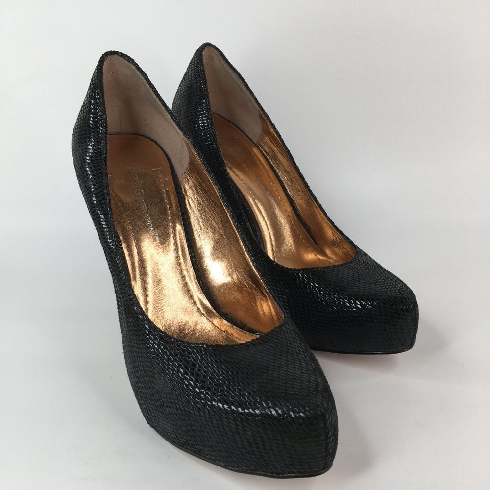 Bcbgeneration Parade Embossed Snakeskin Black Pla… - image 3